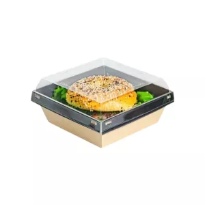 Barquettes LUXIFOOD noir/kraft 160x160mm
